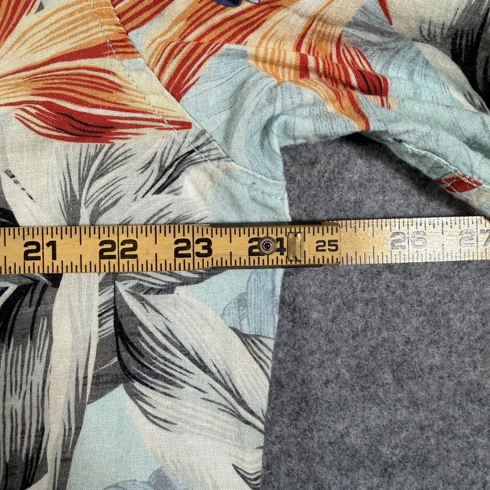 Margaritaville Shirt Mens XL Blue Floral Hawaiian Tropical Short Sleeve - Picture 6 of 7